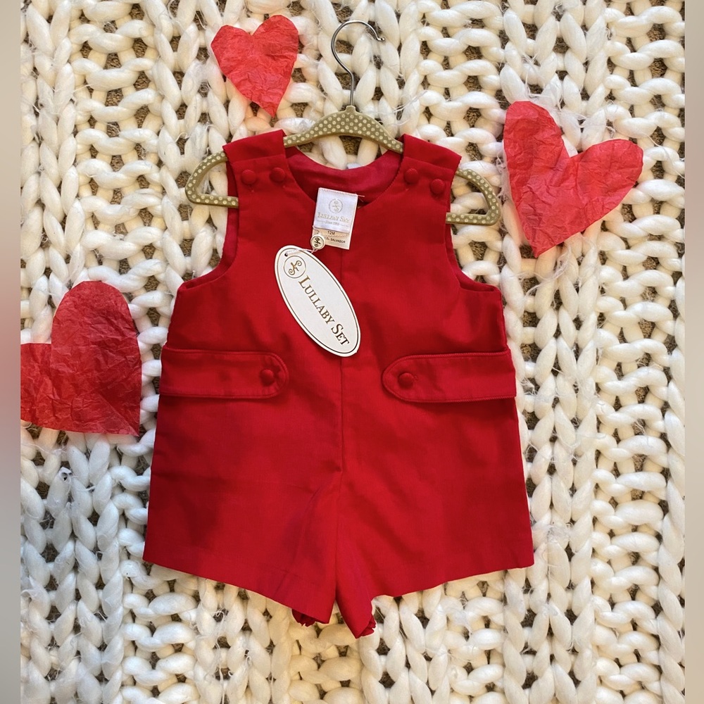 💌 lullaby set corded red Jon Jon, 12m, NWT 💌